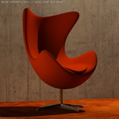 fauteuil egg 3Dモデル .c4d .max .obj .3ds .fbx .stl .blend 