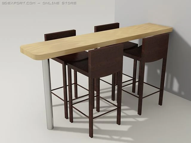 breakfast table 3D Model .c4d .max .obj .3ds .fbx .stl .blend 