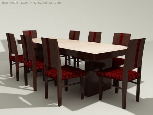 rectangle dining Modèle 3D