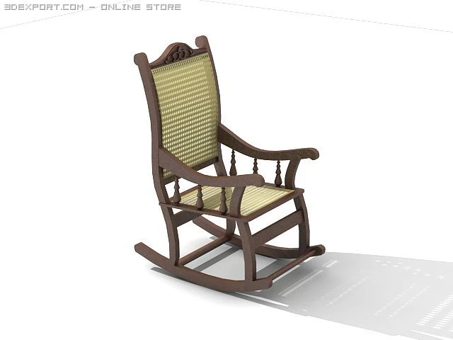 rocking chair 3D Model .c4d .max .obj .3ds .fbx .stl .blend 