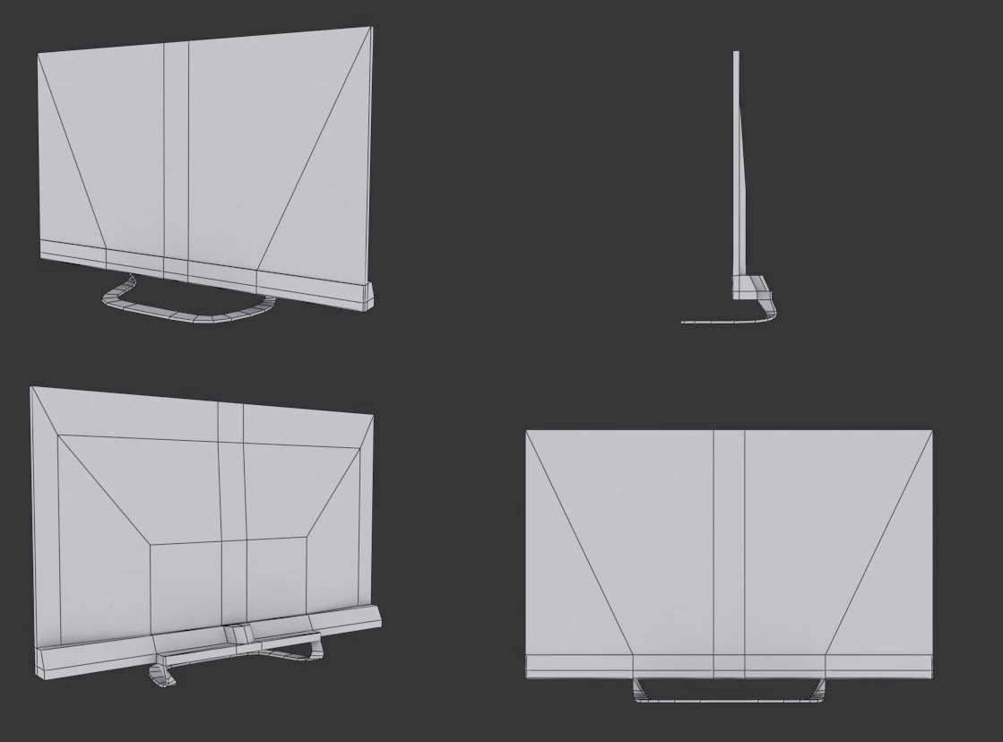 lg smart tv  low poly 3D Model .c4d .max .obj .3ds .fbx .stl .blend 