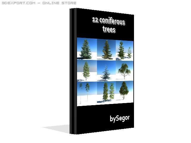 12 coniferous trees Modèle 3D .c4d .max .obj .3ds .fbx .stl .blend 