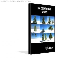 12 coniferous trees Modèle 3D