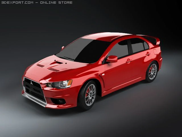mitsubishi evo x 3D Model .c4d .max .obj .3ds .fbx .stl .blend 