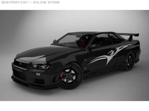 nissan skyline gtr r34 Modelo 3D