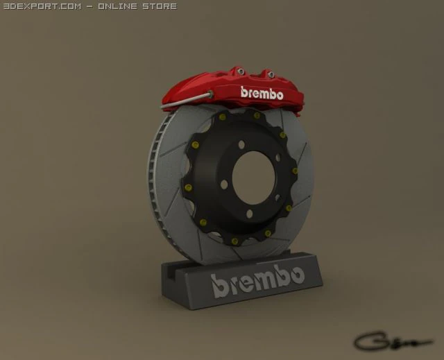 brembo brakes 3D Model .c4d .max .obj .3ds .fbx .stl .blend 