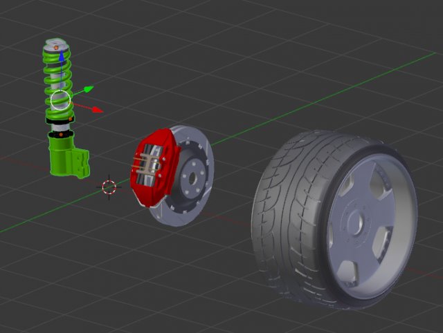 front suspension 3D Модель .c4d .max .obj .3ds .fbx .stl .blend 