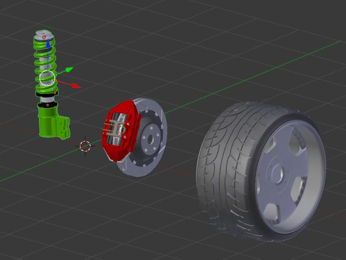 front suspension 3D Model .c4d .max .obj .3ds .fbx .stl .blend 