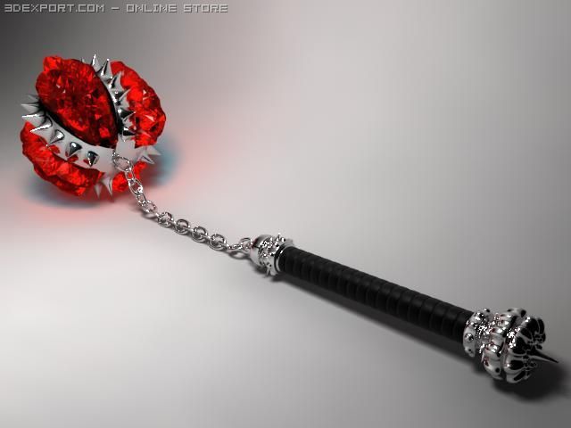 crystal mace 3D Модель .c4d .max .obj .3ds .fbx .stl .blend 