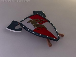 axes+shield Model 3D