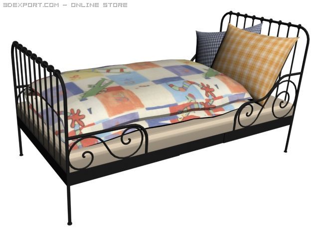 bed minnen 3D Model .c4d .max .obj .3ds .fbx .stl .blend 