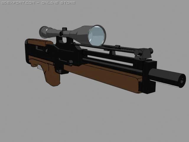 wa2000 sniper rifle lp inp 3D Model .c4d .max .obj .3ds .fbx .stl .blend