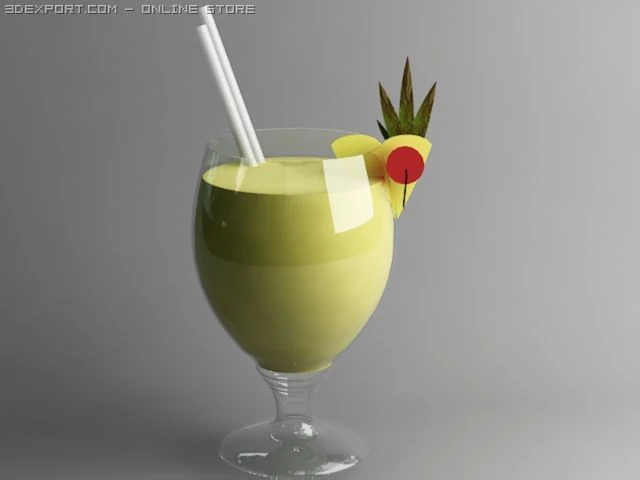 pina colada 3D Model .c4d .max .obj .3ds .fbx .stl .blend 