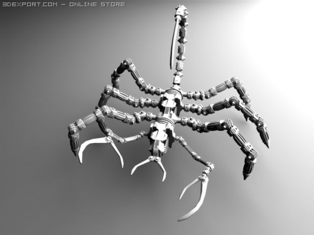 cybernetic scorpion 3D 模型 .c4d .max .obj .3ds .fbx .stl .blend 