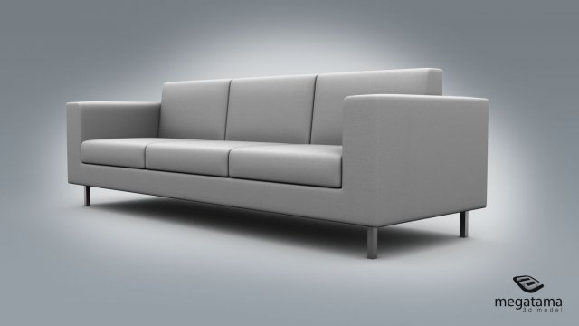 sofa simple 3 section 3Dモデル .c4d .max .obj .3ds .fbx .stl .blend 