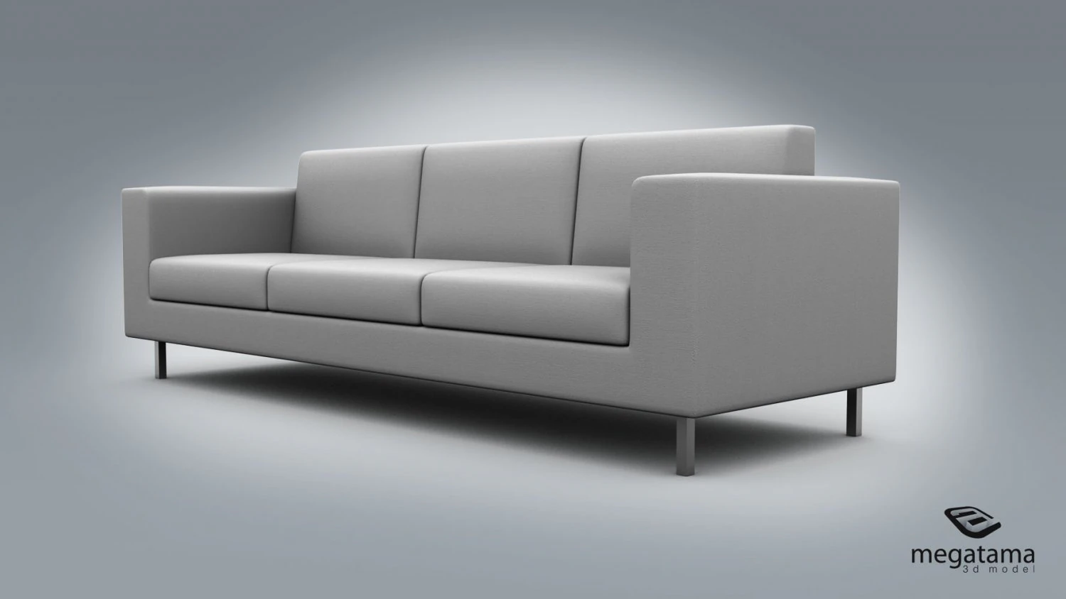 sofa simple 3 section 3D Model .c4d .max .obj .3ds .fbx .stl .blend 