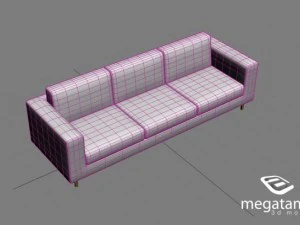 sofa simple 3 section 3D Model