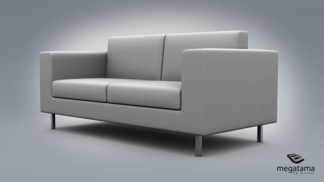 sofa simple 2 section Model 3D .c4d .max .obj .3ds .fbx .stl .blend 