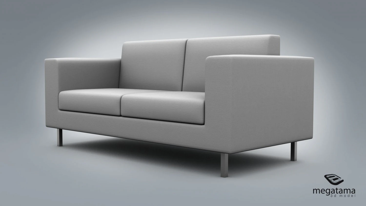 sofa simple 2 section 3D Model .c4d .max .obj .3ds .fbx .stl .blend 