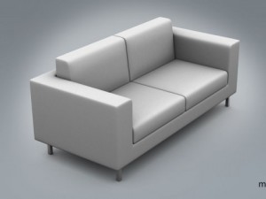 sofa simple 2 section Model 3D