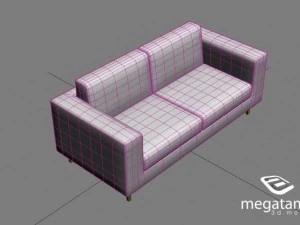 sofa simple 2 section 3D Model