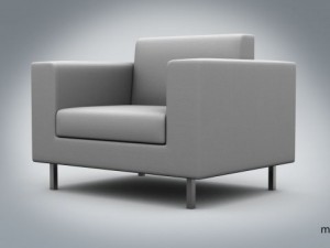 sofa simple single Modello 3D