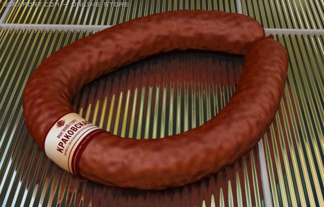sausage 3D Model .c4d .max .obj .3ds .fbx .stl .blend 