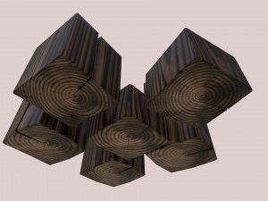 set of wooden candles Modelo 3D