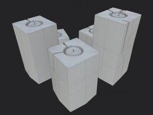 set of wooden candles 3D Model