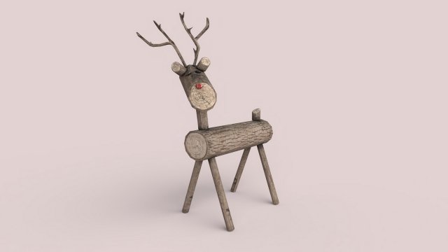 christmas wooden deer Modèle 3D .c4d .max .obj .3ds .fbx .stl .blend 