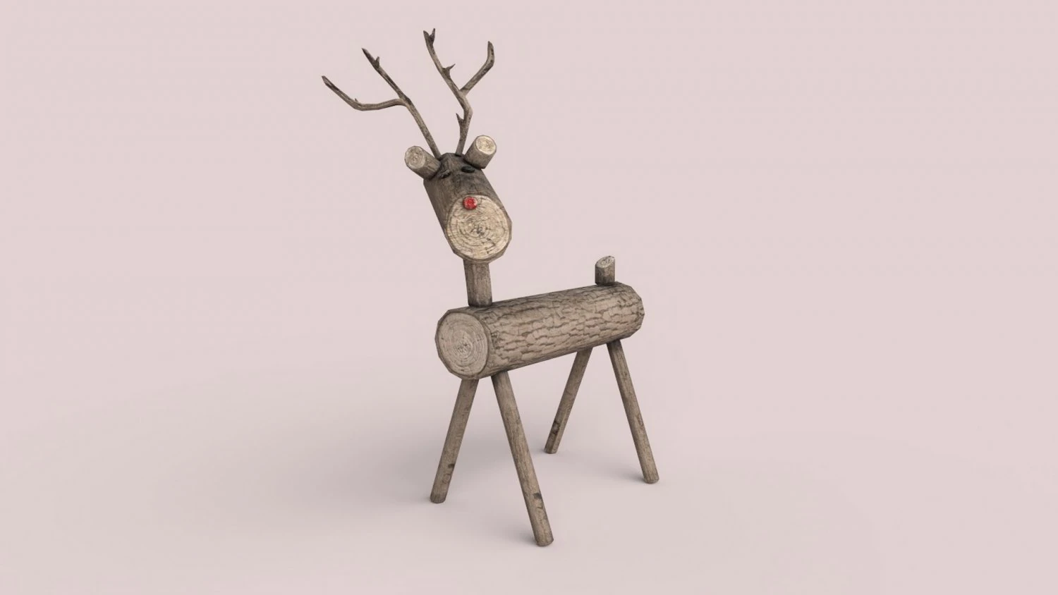 christmas wooden deer 3D Model .c4d .max .obj .3ds .fbx .stl .blend 
