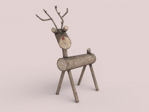 christmas wooden deer 3D-Modell