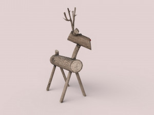 christmas wooden deer Modèle 3D