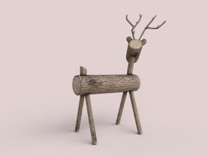 christmas wooden deer Modèle 3D
