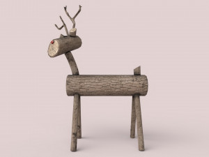 christmas wooden deer Modèle 3D