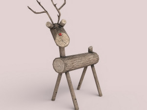 christmas wooden deer Modèle 3D