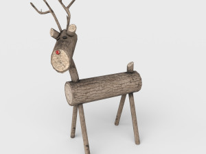 christmas wooden deer Modèle 3D