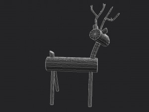 christmas wooden deer Modèle 3D
