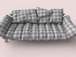 wooden couch 3D Модель