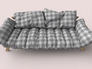 sof&aacute; de madera Modelo 3D