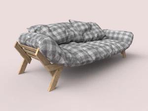 wooden couch 3D Model