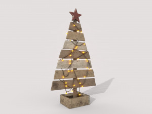 wooden christmas tree with light 3D-Modell