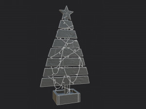 wooden christmas tree with light 3Dモデル