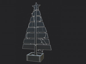 wooden christmas tree with light 3Dモデル