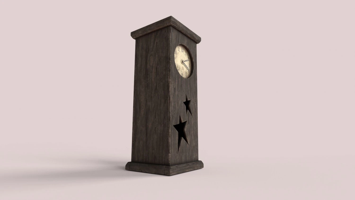 handmade wooden clock 3D Model .c4d .max .obj .3ds .fbx .stl .blend 