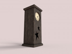 handmade wooden clock 3D Model