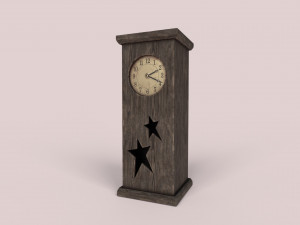 handmade wooden clock 3D मॉडल