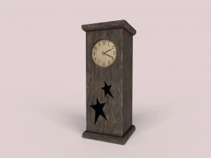 handmade wooden clock 3D Model