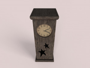 handmade wooden clock 3D मॉडल