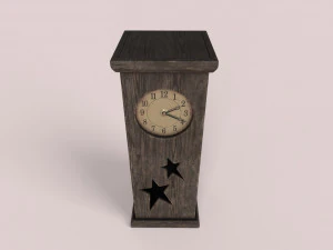 handmade wooden clock 3D Model